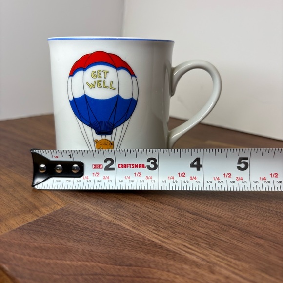 Vtg get well Hot Air Balloon w Furry Character Animal Coffee Tea Mug Cup - Picture 10 of 14